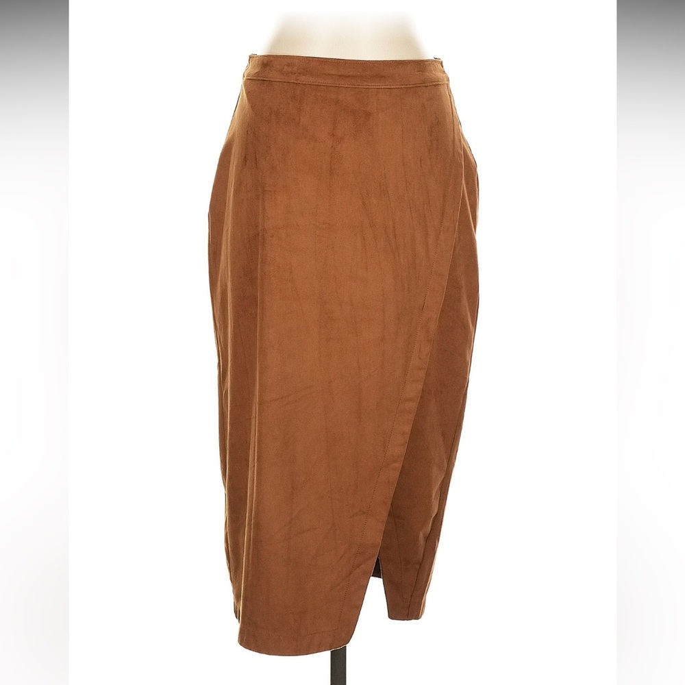 Abercrombie & Fitch Brown Faux Wrap Midi Skirt Size Small